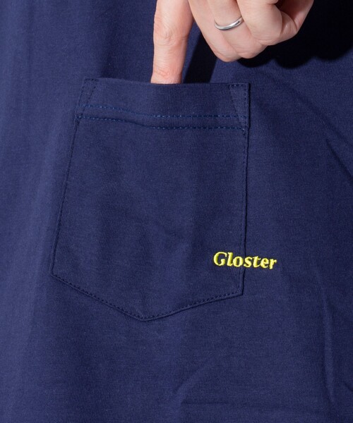 GLOSTER（グロスター）の「【GLOSTER/グロスター】ミニロゴ刺繍 クルーネックTシャツ ポケT ワンポイント（Tシャツ/カットソー・メンズ・杢グレー/ネイビー/ブラック/ホワイト・S/M/L）」の7枚目の写真