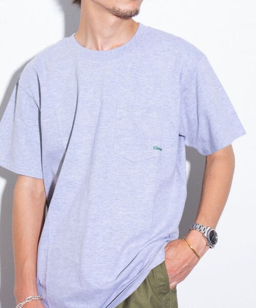 GLOSTER（グロスター）の「【GLOSTER/グロスター】ミニロゴ刺繍 クルーネックTシャツ ポケT ワンポイント（Tシャツ/カットソー・メンズ・杢グレー/ネイビー/ブラック/ホワイト・S/M/L）」の3枚目の写真