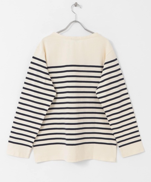 ITEMS URBANRESEARCH（アイテムズ アーバンリサーチ）の「パネルボーダー天竺ロングスリーブバスクシャツ（Tシャツ/カットソー・メンズ・ネイビー/オフホワイト/ホワイト系その他・LARGE/MEDIUM）」の17枚目の写真