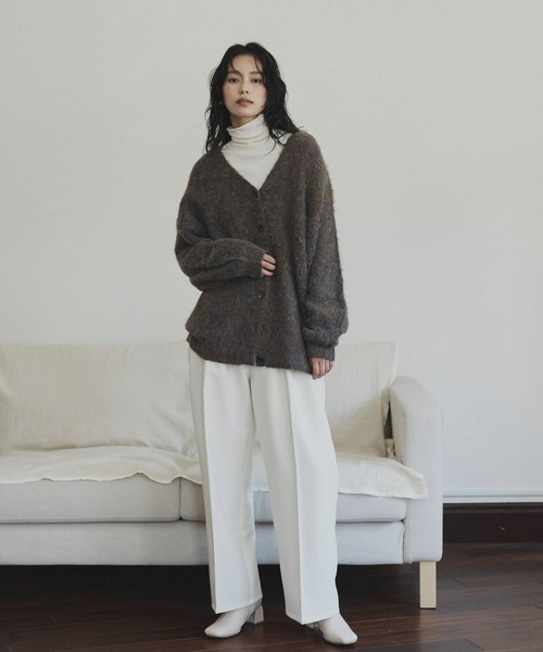 hellam（へラム）の「ワイドタックパンツ（入荷禁止）（スラックス・レディース・ブラウン/アイボリー/グレイッシュベージュ/チャコールグレー/ブラック・MEDIUM/LARGE/SMALL）」の9枚目の写真