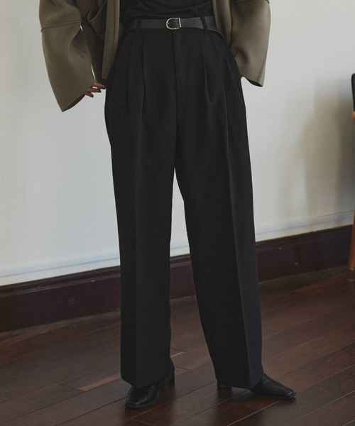 hellam（へラム）の「ワイドタックパンツ（入荷禁止）（スラックス・レディース・ブラウン/アイボリー/グレイッシュベージュ/チャコールグレー/ブラック・MEDIUM/LARGE/SMALL）」の20枚目の写真