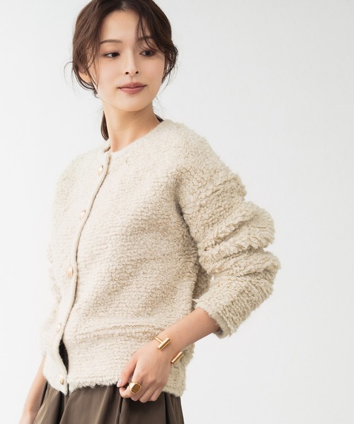 ELFRANK(エルフランク)の「ループ編みニットブルゾン/カーディガン(カーディガン/ボレロ・レディース・ブラック/モカ/ライトベージュ・FREE)」の21枚目の写真