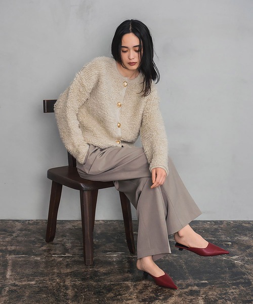 セール】ループ編みニットブルゾン/カーディガン（カーディガン/ボレロ