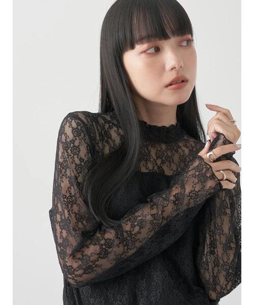 earth music&ecology（アースミュージックアンドエコロジー）の「レースドッキングプルオーバー（Tシャツ/カットソー・レディース・ブラック/アイボリー/ブルー/サーモンピンク・M/S）」の15枚目の写真