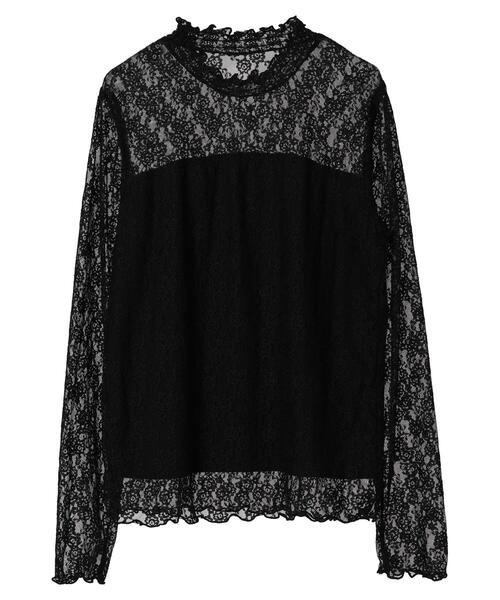 earth music&ecology（アースミュージックアンドエコロジー）の「レースドッキングプルオーバー（Tシャツ/カットソー・レディース・ブラック/アイボリー/ブルー/サーモンピンク・M/S）」の5枚目の写真