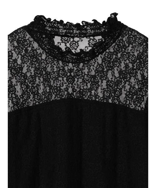 earth music&ecology（アースミュージックアンドエコロジー）の「レースドッキングプルオーバー（Tシャツ/カットソー・レディース・ブラック/アイボリー/ブルー/サーモンピンク・M/S）」の6枚目の写真