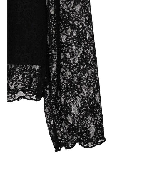 earth music&ecology（アースミュージックアンドエコロジー）の「レースドッキングプルオーバー（Tシャツ/カットソー・レディース・ブラック/アイボリー/ブルー/サーモンピンク・M/S）」の7枚目の写真