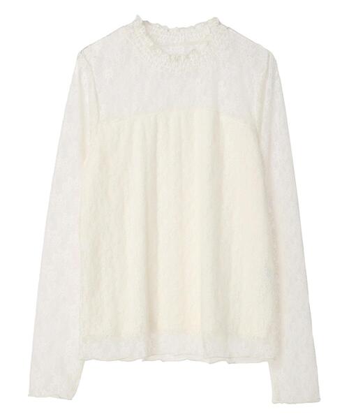 earth music&ecology（アースミュージックアンドエコロジー）の「レースドッキングプルオーバー（Tシャツ/カットソー・レディース・ブラック/アイボリー/ブルー/サーモンピンク・M/S）」の10枚目の写真