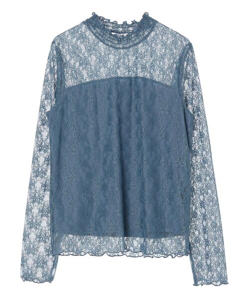 earth music&ecology（アースミュージックアンドエコロジー）の「レースドッキングプルオーバー（Tシャツ/カットソー・レディース・ブラック/アイボリー/ブルー/サーモンピンク・M/S）」の12枚目の写真