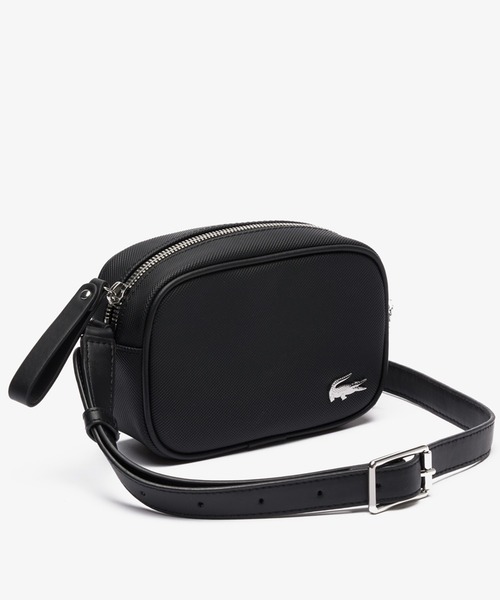 LACOSTE（ラコステ）の「デイリーライフスタイル コーテッドキャンバススモールショルダーポーチ（ショルダーバッグ・レディース・ブラック/オフホワイト・FREE）」の6枚目の写真