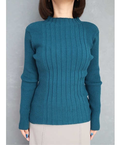 CECIL McBEE（セシルマクビー）の「ランダムリブニットトップス（ニット/セーター・レディース・ブラック/アイボリー/ブルー/グレー/イエロー・MEDIUM）」の8枚目の写真