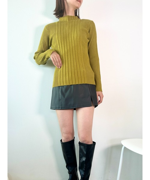 CECIL McBEE（セシルマクビー）の「ランダムリブニットトップス（ニット/セーター・レディース・ブラック/アイボリー/ブルー/グレー/イエロー・MEDIUM）」の20枚目の写真