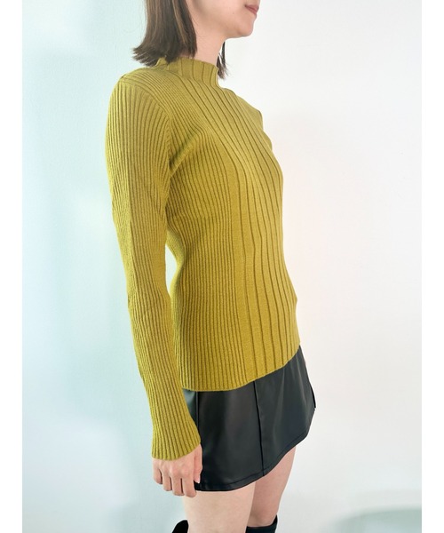 CECIL McBEE（セシルマクビー）の「ランダムリブニットトップス（ニット/セーター・レディース・ブラック/アイボリー/ブルー/グレー/イエロー・MEDIUM）」の21枚目の写真