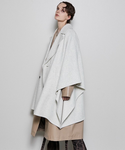 MAISON SPECIAL（メゾンスペシャル）の「Reversibule Sewing Poncho/リバーポンチョ【MAISON SPECIAL/メゾンスペシャル】（ポンチョ・レディース・ブラック/グレー/アイボリー・FREE）」の19枚目の写真
