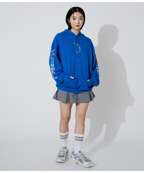 ANLIBERTY ANAP（アンリバティアナップ）の「ダメージロゴフーディー（パーカー・レディース・グレー/ブラック/ブルー・M/S）」の18枚目の写真