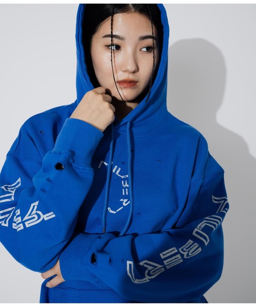 ANLIBERTY ANAP（アンリバティアナップ）の「ダメージロゴフーディー（パーカー・レディース・グレー/ブラック/ブルー・M/S）」の19枚目の写真
