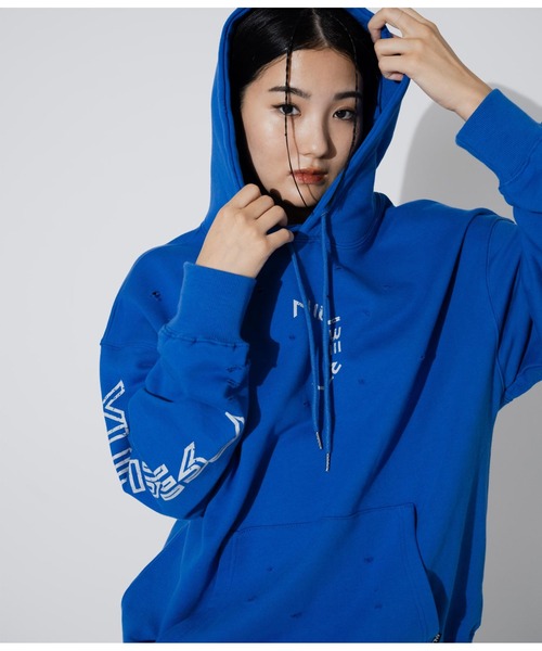ANLIBERTY ANAP（アンリバティアナップ）の「ダメージロゴフーディー（パーカー・レディース・グレー/ブラック/ブルー・M/S）」の20枚目の写真