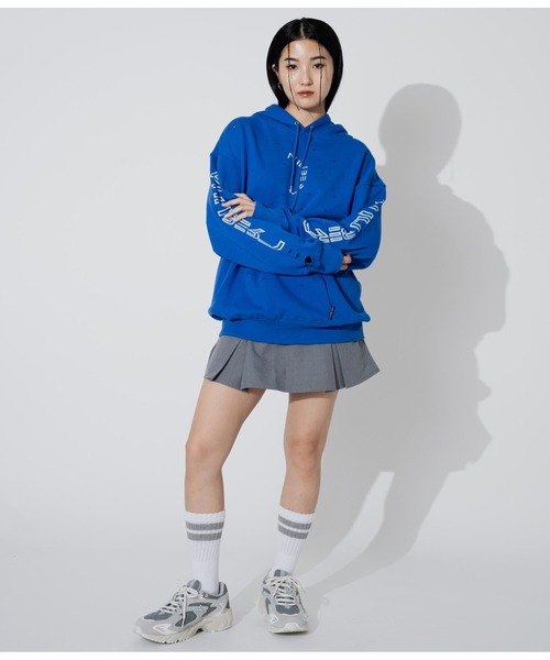 ANLIBERTY ANAP（アンリバティアナップ）の「ダメージロゴフーディー（パーカー・レディース・グレー/ブラック/ブルー・M/S）」の17枚目の写真