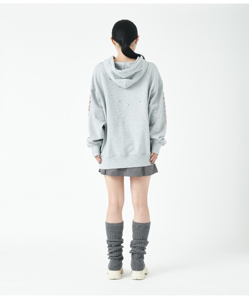 ANLIBERTY ANAP（アンリバティアナップ）の「ダメージロゴフーディー（パーカー・レディース・グレー/ブラック/ブルー・M/S）」の10枚目の写真