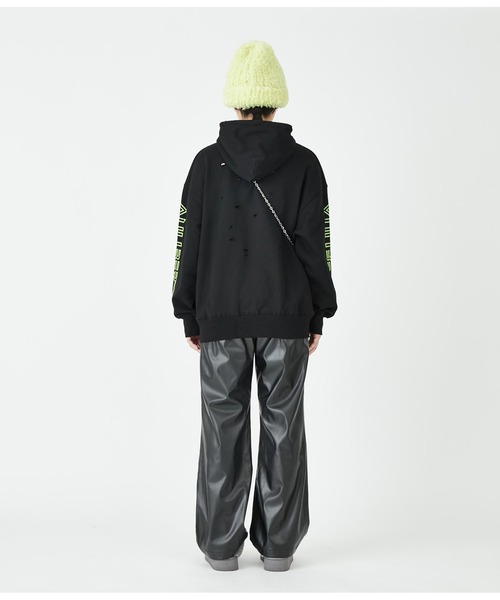 ANLIBERTY ANAP（アンリバティアナップ）の「ダメージロゴフーディー（パーカー・レディース・グレー/ブラック/ブルー・M/S）」の7枚目の写真