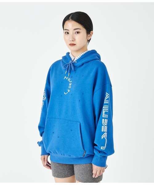 ANLIBERTY ANAP（アンリバティアナップ）の「ダメージロゴフーディー（パーカー・レディース・グレー/ブラック/ブルー・M/S）」の11枚目の写真