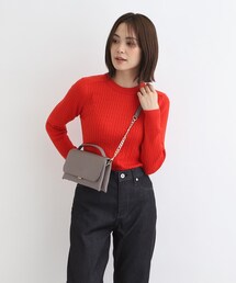 ◆【洗える】ケーブル編みシンプルニット