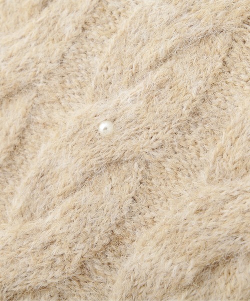 FREE'S MART(フリーズマート)の「◇パール付きケーブルショート丈ニット(ニット/セーター・レディース・ライトブルー/グレー/オフホワイト・FREE)」の11枚目の写真