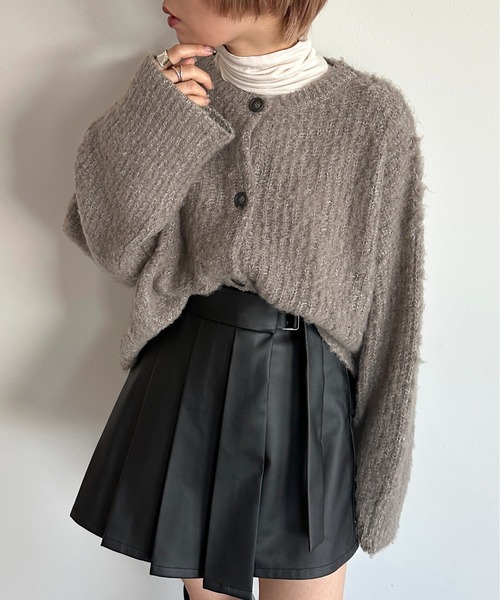 apres jour mignon(アプレジュールミニョン)の「ブークレークロップドカーディガン【ZOZOTOWN限定アイテム】(カーディガン/ボレロ・レディース・モカ/アイボリー/カーキ/グレー/ブルー・フリー/X-LARGE)」の4枚目の写真