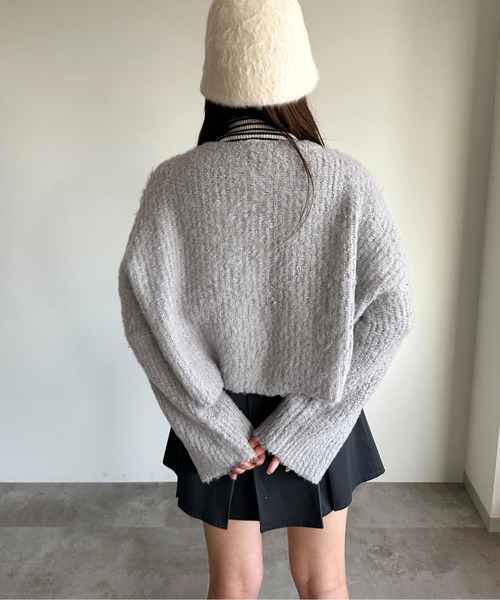apres jour mignon(アプレジュールミニョン)の「ブークレークロップドカーディガン【ZOZOTOWN限定アイテム】(カーディガン/ボレロ・レディース・モカ/アイボリー/カーキ/グレー/ブルー・フリー/X-LARGE)」の10枚目の写真