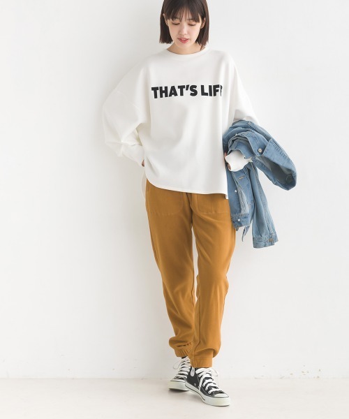 OMNES（オムネス）の「ふわ軽静電気防止マイクロフリースジョガーパンツ（その他パンツ・レディース・チャコールグレー/ベージュ/キャメル/ブラック・MEDIUM/LARGE）」の9枚目の写真