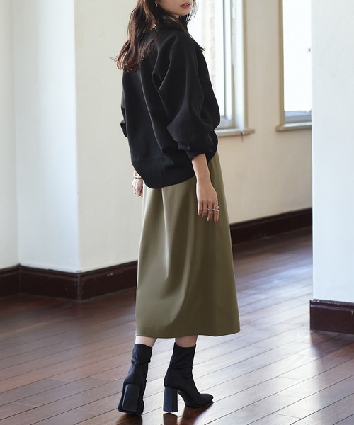 ストレッチセミタイトロングスカート