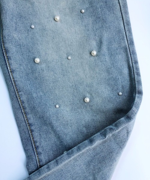 CANVAS+(キャンバスプラス)の「【CANVAS+】パール付デニムパンツ(デニムパンツ・レディース・サックスブルー・M/S/L)」の17枚目の写真