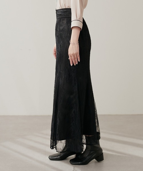 natural couture(ナチュラルクチュール)の「osono長さ変えれるレーススカート(スカート・レディース・ライトベージュ/ブラック/オフホワイト/ネイビー・FREE)」の20枚目の写真