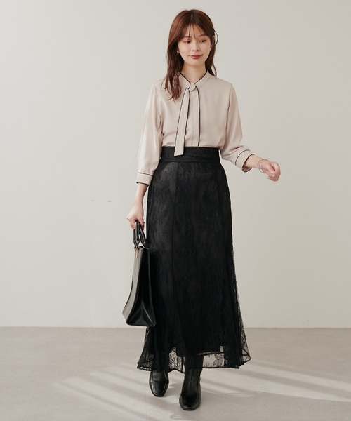 natural couture(ナチュラルクチュール)の「osono長さ変えれるレーススカート(スカート・レディース・ライトベージュ/ブラック/オフホワイト/ネイビー・FREE)」の19枚目の写真