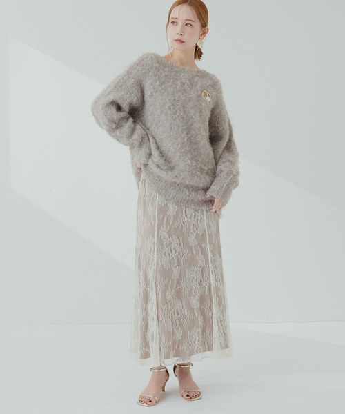 natural couture(ナチュラルクチュール)の「osono長さ変えれるレーススカート(スカート・レディース・ライトベージュ/ブラック/オフホワイト/ネイビー・FREE)」の11枚目の写真