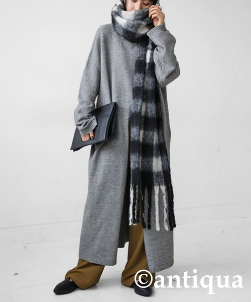 antiqua(アンティカ)の「チェック柄マフラー(マフラー・レディース・ブラック/ブラウン系その他・FREE)」の6枚目の写真