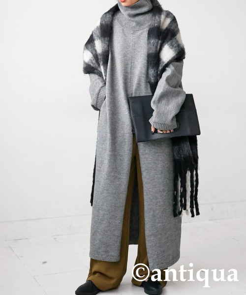 antiqua(アンティカ)の「チェック柄マフラー(マフラー・レディース・ブラック/ブラウン系その他・FREE)」の8枚目の写真