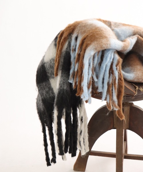 antiqua(アンティカ)の「チェック柄マフラー(マフラー・レディース・ブラック/ブラウン系その他・FREE)」の13枚目の写真