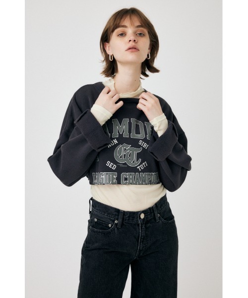 MOUSSY（マウジー）の「CROPPED COLLEGE プルオーバー（スウェット