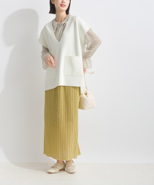 PICCIN（ピッチン）の「ポケット付きニットベスト（ニット/セーター・レディース・ブラック/グレイッシュベージュ/オフホワイト・M）」の10枚目の写真