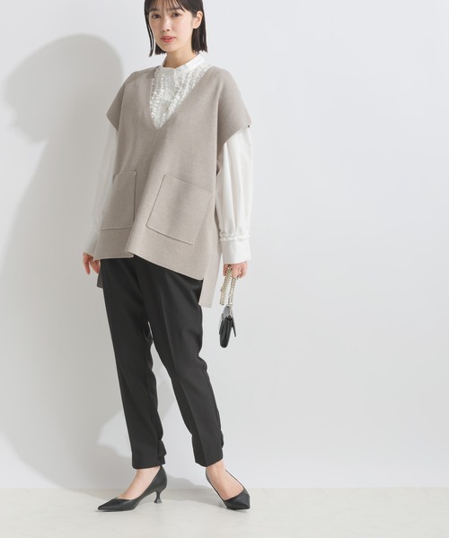 PICCIN（ピッチン）の「ポケット付きニットベスト（ニット/セーター・レディース・ブラック/グレイッシュベージュ/オフホワイト・M）」の20枚目の写真