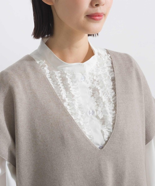 PICCIN（ピッチン）の「ポケット付きニットベスト（ニット/セーター・レディース・ブラック/グレイッシュベージュ/オフホワイト・M）」の19枚目の写真