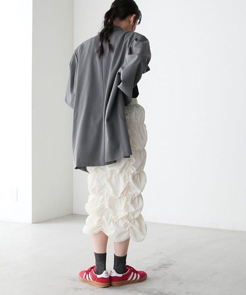 forksy.（フォルクシー）の「【forksy.】クシュクシュシャーリングスカート（スカート・レディース・チャコール/オフホワイト/ピンク・FREE）」の12枚目の写真