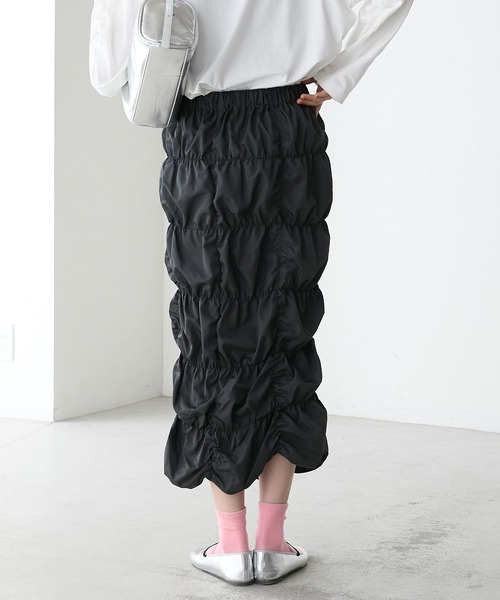 forksy.（フォルクシー）の「【forksy.】クシュクシュシャーリングスカート（スカート・レディース・チャコール/オフホワイト/ピンク・FREE）」の18枚目の写真