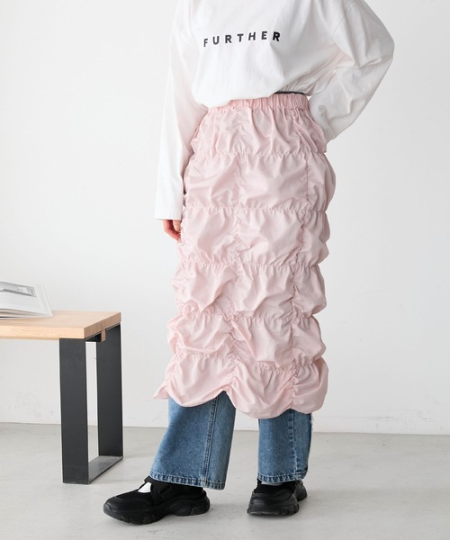 forksy.（フォルクシー）の「【forksy.】クシュクシュシャーリングスカート（スカート・レディース・チャコール/オフホワイト/ピンク・FREE）」の22枚目の写真