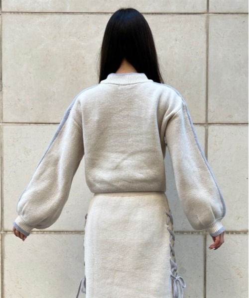 axes femme（アクシーズファム）の「オーナメントＪＱモールニット（ニット/セーター・レディース・キナリ/グレー・FREE）」の16枚目の写真