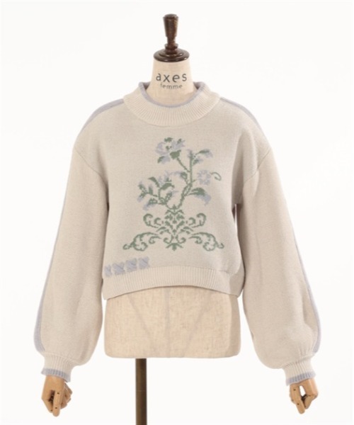 axes femme（アクシーズファム）の「オーナメントＪＱモールニット（ニット/セーター・レディース・キナリ/グレー・FREE）」の17枚目の写真