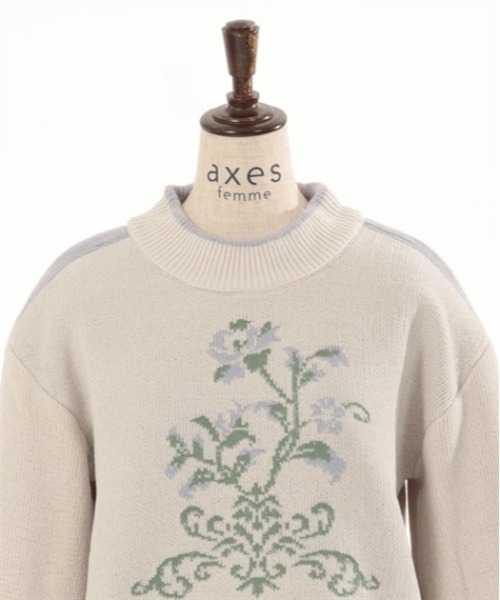 axes femme（アクシーズファム）の「オーナメントＪＱモールニット（ニット/セーター・レディース・キナリ/グレー・FREE）」の20枚目の写真