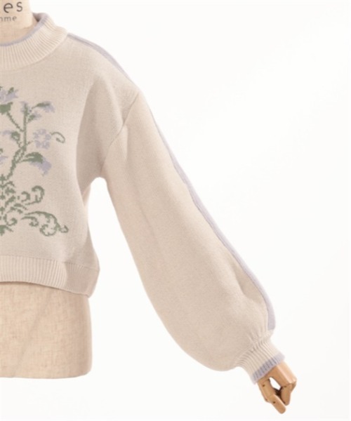 axes femme（アクシーズファム）の「オーナメントＪＱモールニット（ニット/セーター・レディース・キナリ/グレー・FREE）」の5枚目の写真