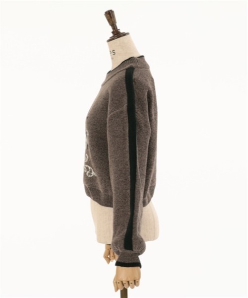 axes femme（アクシーズファム）の「オーナメントＪＱモールニット（ニット/セーター・レディース・キナリ/グレー・FREE）」の7枚目の写真